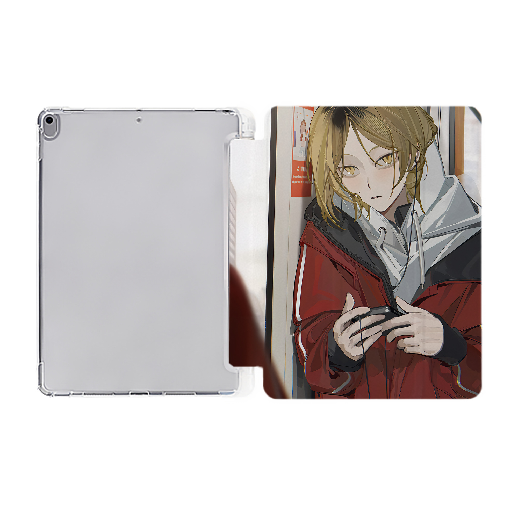 （画像用） ハイキュー!! Haikyu!! IPad ケース ペン収納付き 三つ折りスタンド PUレザー×シリコン 対応機種9.5/10.5/10.9インチ
